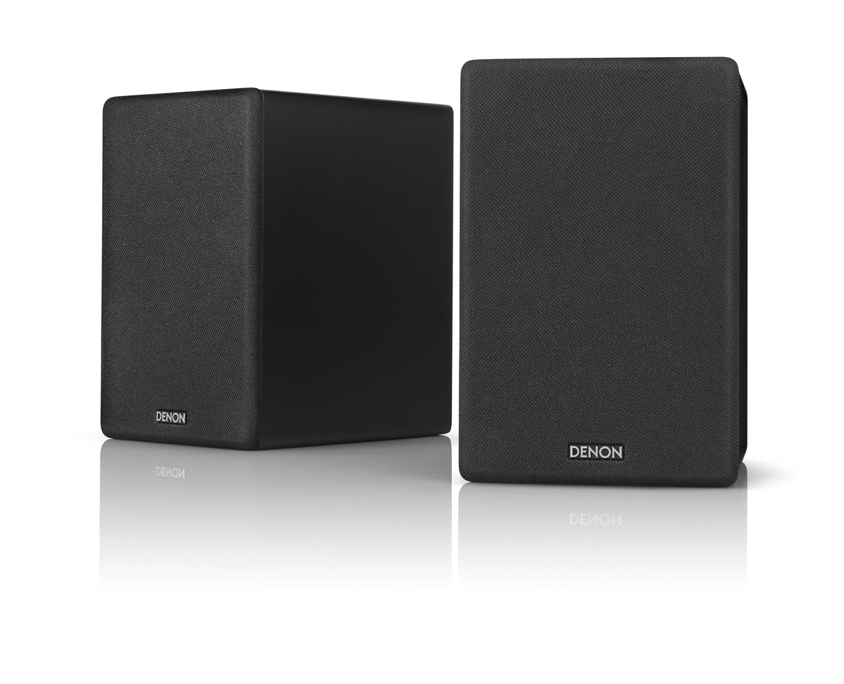 Denon SCN10BKEM - Altavoces de alta fidelidad bidireccionales para sistema de sonido de TV, 2 x 65 W, compatible con receptores y amplificadores, diseño elegante, color negro SCN10BKEM