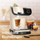 Tassimo My Way TAS6507 Cafetera de cápsulas Bosch, con filtro de agua, más de 70 bebidas, totalmente automática, fácil preparación, 1500 W, 1,3 litros, color crema