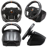 Superdrive - Volante de carreras SV710 con pedales, paletas de cambio y vibración - Compatible con PC (programable para todos los juegos)