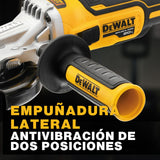 DEWALT Amoladora Angular 18V XR Sin Escobillas 125mm Cabezal Plano, Inalámbrica para Espacios Reducidos, Corte de Metal, Mayor Seguridad y Protección contra Polvo, Solo Cuerpo – DCG405FN-XJ