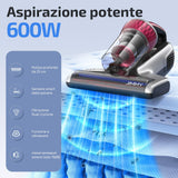 Jimmy WB73 Aspirador portátil antiácaros con batería de 600 W, con esterilización UV y ultrasonidos, Sensor Inteligente de Suciedad, Sistema de filtración Dual-Cyclonic y Certificado de Calidad