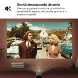 LG PU600U - Proyector CineBeam 4K UHD, Láser 3 Ch (RGB), Smart TV WebOS 24, Brillo 600 Lúmenes, HDR10 y HLG, Pantalla hasta 120", AirPlay 2 y Screen Share, Bluetooth, Plata/Negro
