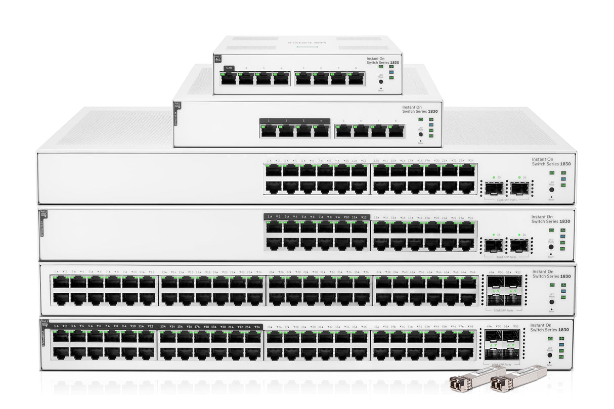 Aruba Instant On 1830 - Conmutador Inteligente GB de 48 Puertos, 48 x 1 G, 4 SFP, EU Europe Cord (JL814A#ABB)