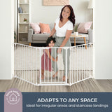 Dreambaby Discovery Flex Configure Adapta - Puerta de Seguridad Plegable para niños de 3 Paneles, se Adapta a Aberturas de 74,5 cm a 195 cm de Ancho y 74 cm de Alto, con función Smart Stay Open y