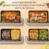 Cosori Freidora de Aire Grande-True Acero Inox-4 Resistencias Dual Blaze TwinFry 10 L-Flexible Doble Cesta Air Fryer 2800 W- Smart WIFI Control– 66 % Eficiencia Energética-6 en 1-Máx 10 Personas