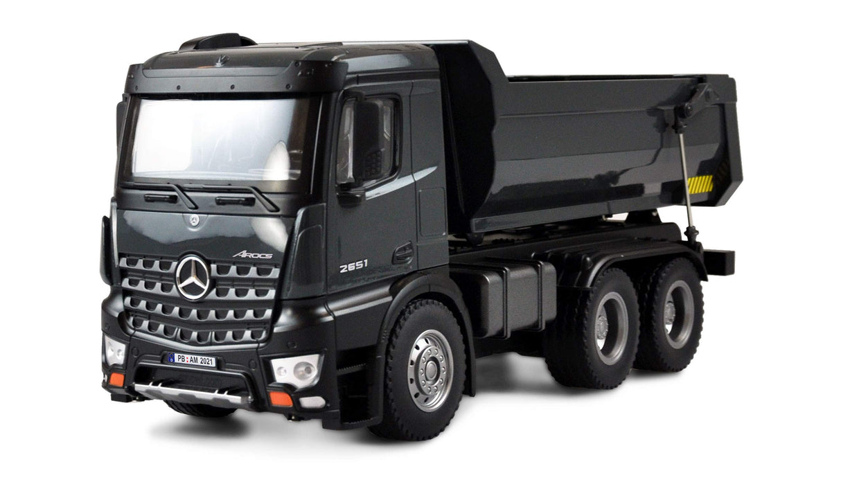 Amewi Mercedes Benz Camión Kipper Pro Metal V2 vehículo con Licencia teledirigido RTR 2 batería Adicional Gris