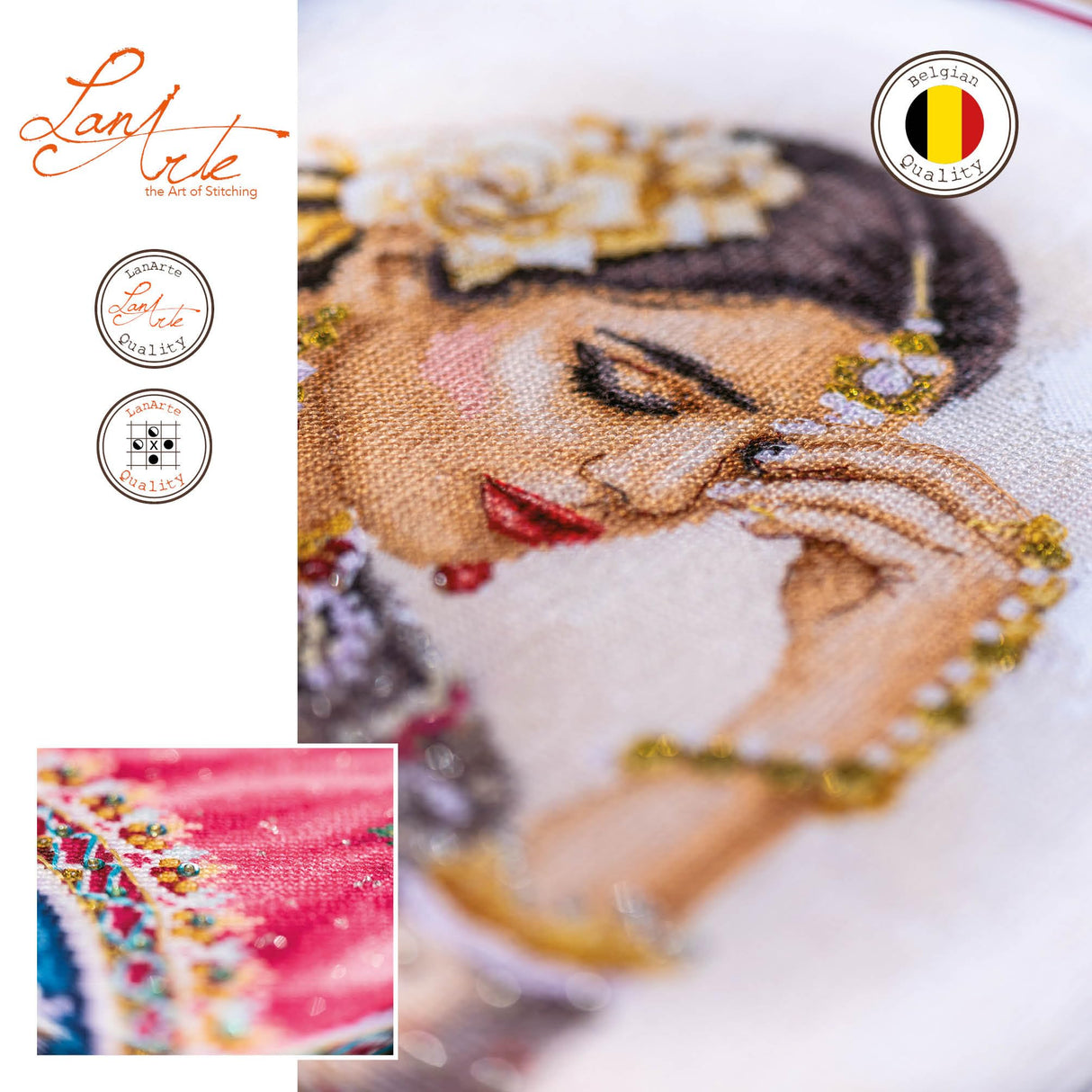 LANARTE Kits De Punto De Cruz Contado Completo Arte De Pared DIY RECUERDO TRADICIONAL Set Manualidades Adultos Set Decoracion Salon Creativo Regalo ca. 35 x 45 cm Cross Stitch Embroidery