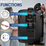 Altavoz de Patio al Aire Libre para Montaje en Pared, 3.5 Pulgadas, 2 vías, Resistente a la Intemperie, Altavoces comerciales montados en Pared o Techo con Transformador Integrado de 70 V, gabinete