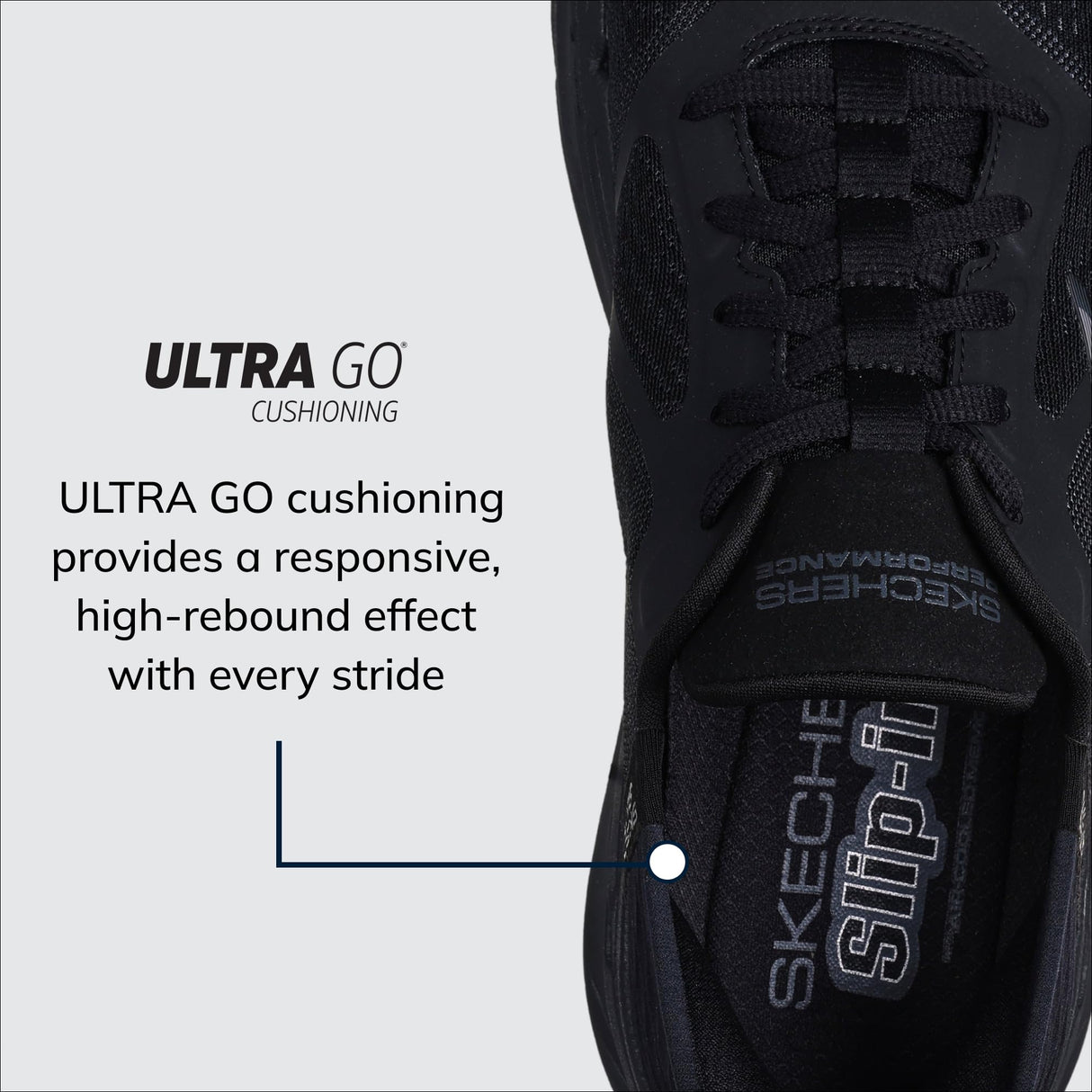 Skechers MAX Cushioning Zapatillas Deportivas sin Cordones para Hombre, para Correr, Caminar, con Espuma viscoelástica, Negro -, 44 EU