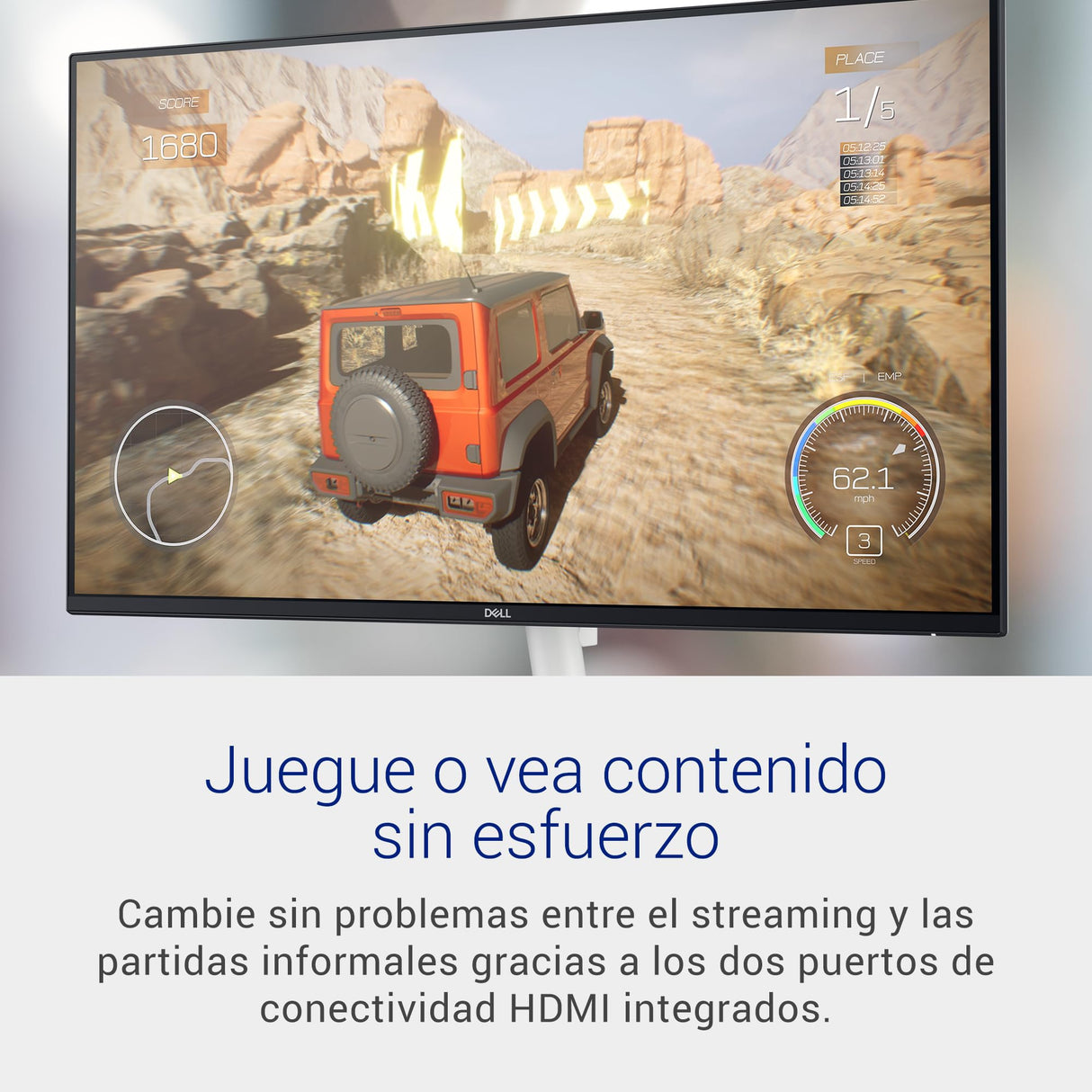 Dell S2425H 24" Full HD (1920x1080) Monitor, 100Hz, IPS, 4ms, 99% sRGB, Altavoces Integrados, Bisel Ultrafino, 2X HDMI, Blanco