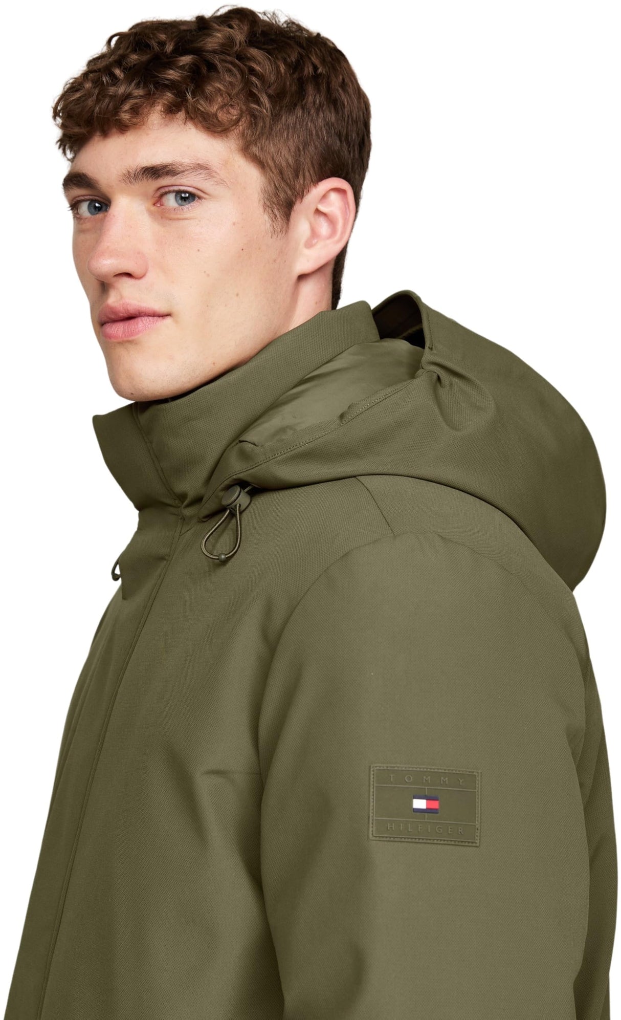 Tommy Hilfiger Parka Hombre Tech Padded Parka con Capucha, Multicolor (Army Green), 3XL