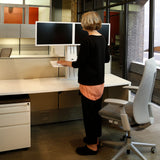 Ergotron 33-407-062 WorkFit-SR - Estación de Trabajo con Doble Soporte, Color Blanco, Aluminio