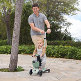 Globber GO•UP Baby 360 Lights - Patinete escalable de 3 Ruedas con Asiento y Respaldo para niños de 15 Meses a 6 años, Verde Salvia