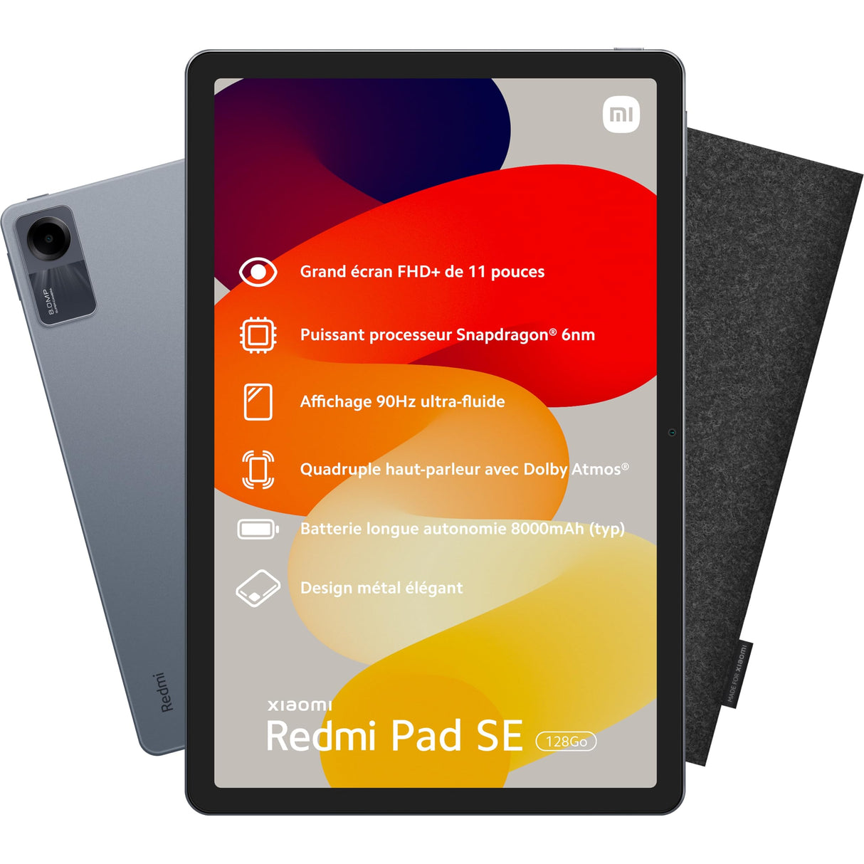 Xiaomi Tablet Pad SE 4 - Pantalla 11" FHD, 128GB, 4GB RAM, Wi-FI, Batería de Larga duración 8000mAh + Funda Protectora incluida, Color Negro