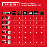 CRAFTSMAN CMXEVBE18595 Aspiradora húmeda y Seca de 16 galones, 6.5 CV, aspiradora Resistente con 4 Bolsas de Recogida de Polvo y Accesorios