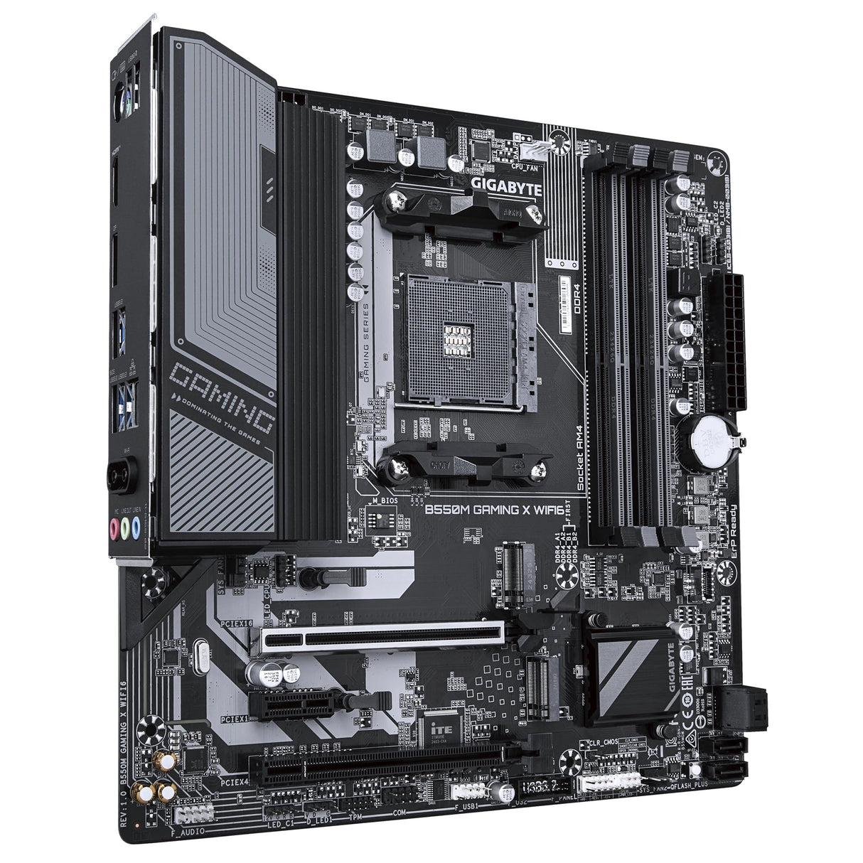 GIGABYTE B550M Gaming X WIFI6 Placa Base - Procesadores AMD Ryzen 5000, VRM de 5+3 Fases, hasta 3200 MHz DDR4, 1x M.2 PCIe 4.0 + 1x M.2 PCIe 3.0, Wi-Fi 6, LAN 1 GbE, USB 3.2 Gen 1