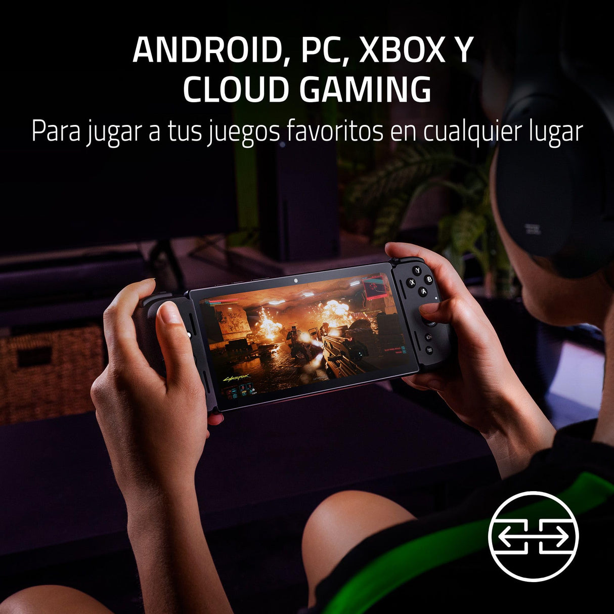 Razer Edge - Dispositivo Portátil para Juegos Android con Kishi V2 Pro (Qualcomm Snapdragon G3X Gen 1, Pantalla Aáctil AMOLED FHD+ de 6,8" y 144 Hz, Tecnología Háptica HyperSense) Negro