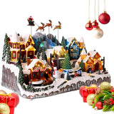 Avilia Pueblo de Navidad en Movimiento con música y Luces LED 37 x 55 x 33 cm – Fabricado con Materiales Resistentes y es Ideal para Decorar tu casa en Las Fiestas navideñas