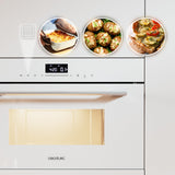 Cecotec Microondas Integrable 60cm Bolero Hexa MW703800 Glass White. 1450W, 34L de Capacidad, Función microondas, Modo Grill, Defrost, Auto Menú, Speed cooking, Electronic Timer