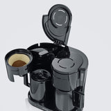 SEVERIN - Cafetera de goteo Duo hasta 16 tazas, Cafetera de filtro compacta / Cafetera americana con 2 jarras termo, Con Desconexión Automática, Negro, KA 9315