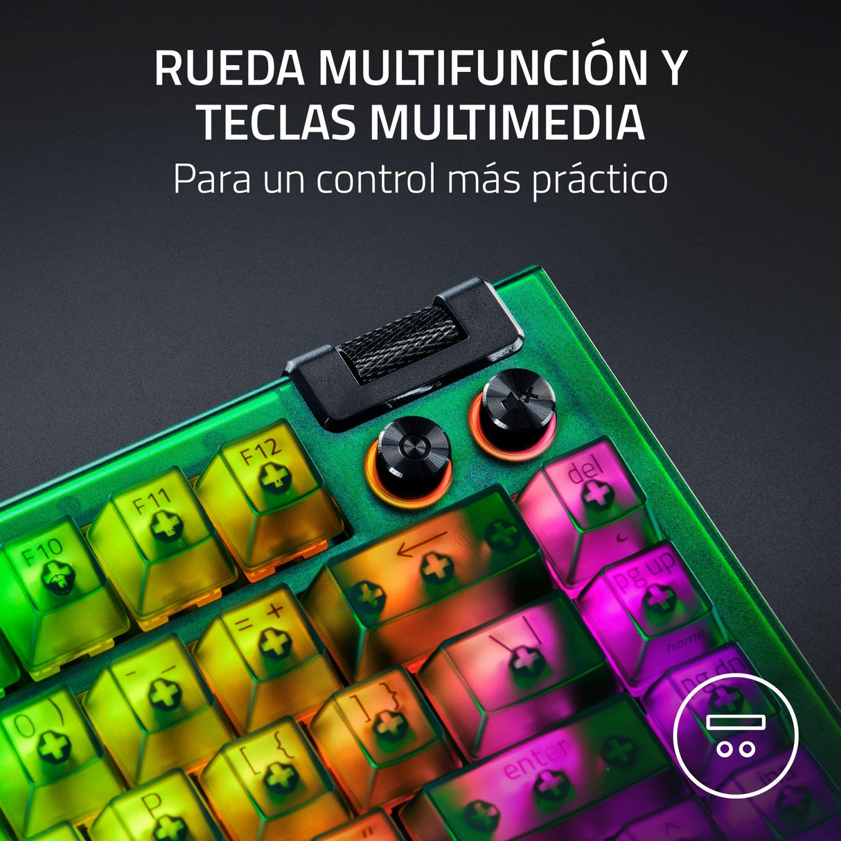 Razer BlackWidow V4 75% Phantom Green Edition - Teclado mecánico para Juegos Intercambiable en Caliente (táctiles Naranjas, Rodillo, 2 Botones dedicados) Diseño US | Phantom Green