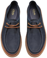 Clarks Clarkwood Moc, Derby Hombre, Navy Nubuck, 44 EU