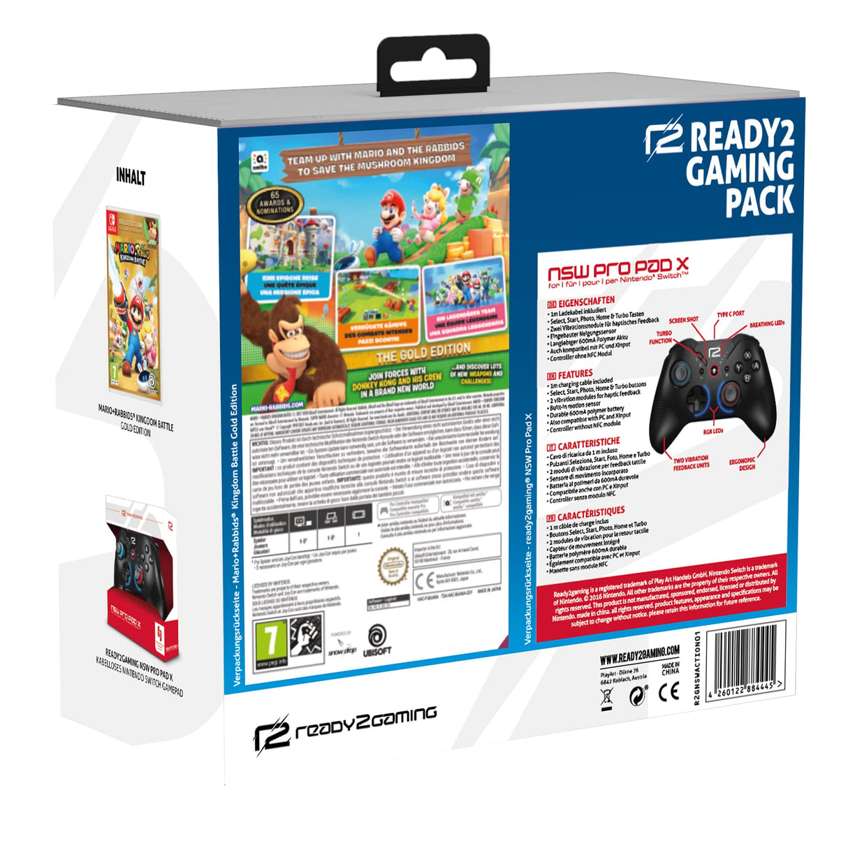 Ready2gaming-Nintendo Switch Action Bundle + Pro Pad X Videojuegos, Multicolor (674907)