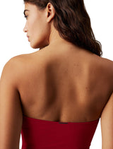 Calvin Klein Traje de baño Mujer One Piece Bandeau, Rojo (Quaint Berry), M