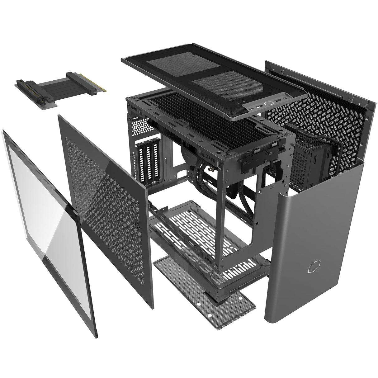 Cooler Master NR200P MAX V2 Caja PC Mini-ITX SFF - Refrigeración AIO 280mm, PSU 850W SFX Gold ATX3.0, Diseño Mejorado, Admite GPU Grandes, Cable Riser PCIe4.0, Puerto USB3.2 Gen2x2 Tipo-C - Enchufe UE