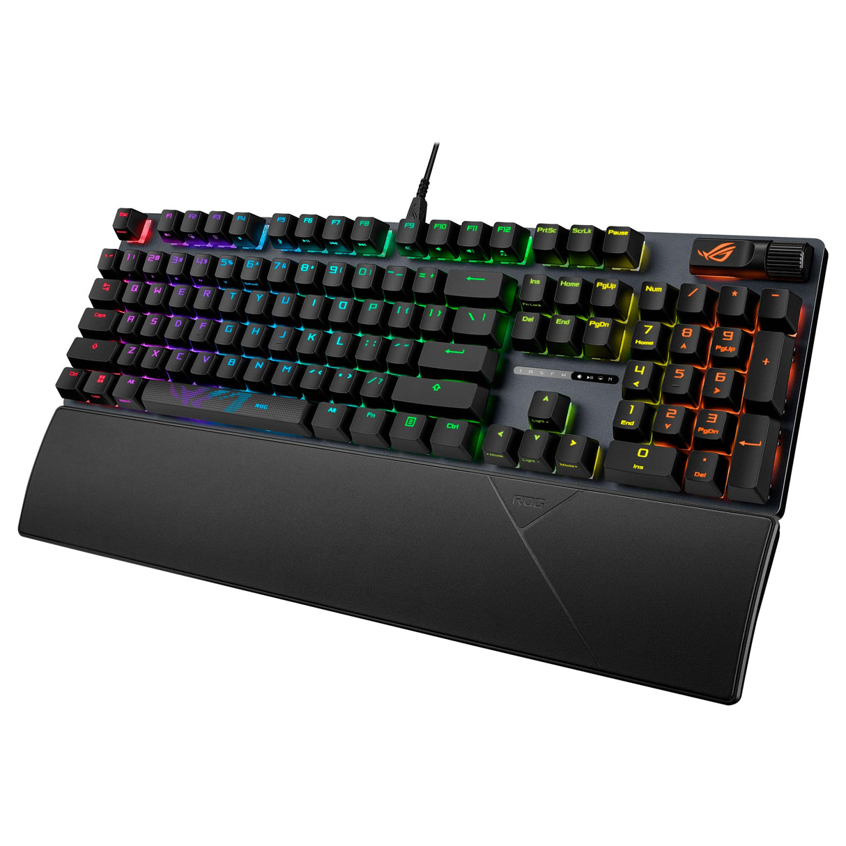 ASUS ROG Strix Scope II - Teclado gaming de tamaño completo, espuma amortiguadora, interruptores ROG NX Snow prelubricados, teclas ABS con revestimiento UV, controles multifunción, acceso rápido, RGB