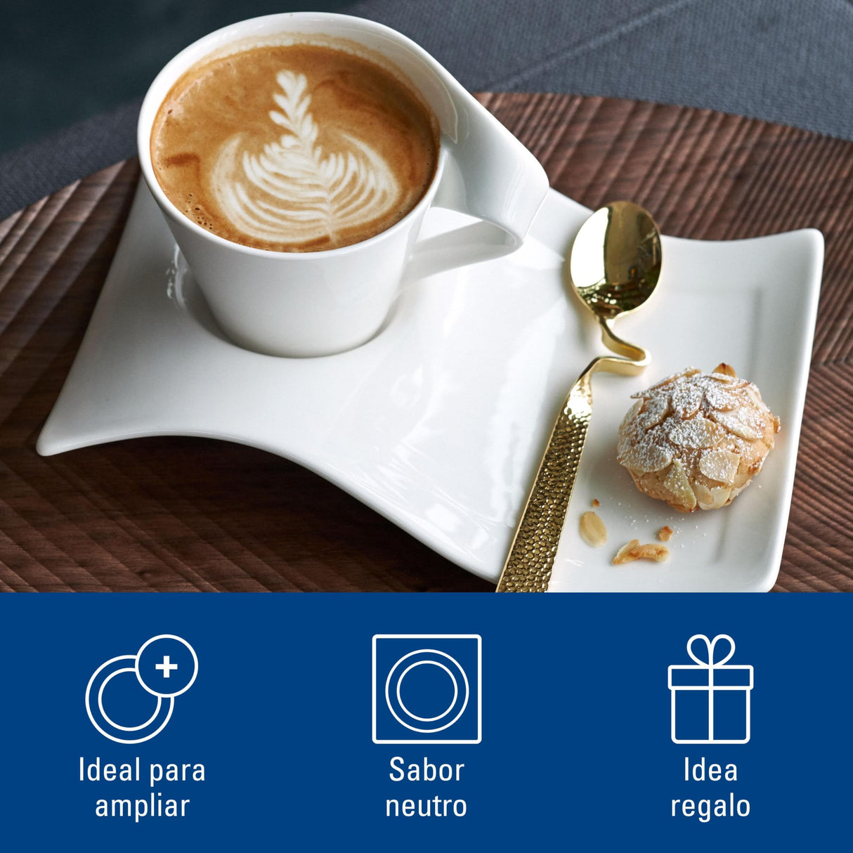 Villeroy & Boch NewWave Juego de Cappuccino, 8 pz, Porcelana, Blanco, 8 Unidad (Paquete de 1), 4