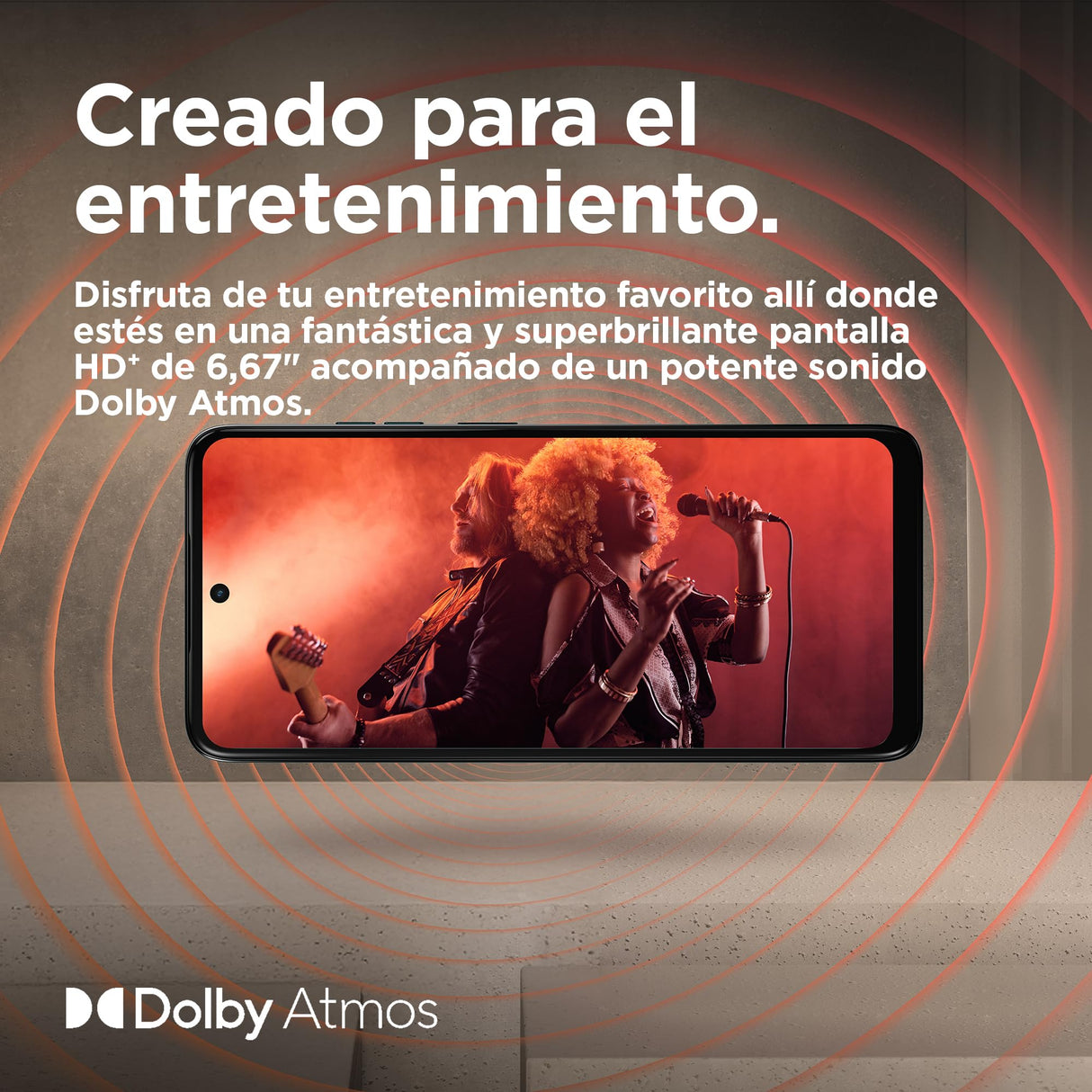 Moto g05 12GB (4G+8GB RAM Boost)/256GB Rojo, España, Pantalla superbrillante de 6.67", Sistema de cámaras de 50 MP, Modo Retrato con IA, Textura Soft Luxe, Corning Gorilla Glass 3, batería 5200 mAh,