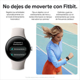 Google Pixel Watch 2 con Fitbit y Google - Control de frecuencia cardiaca, gestión del estrés y seguridad - Smartwatch Android - Caja de aluminio en tono plata - Correa deportiva en porcelana - Wi-Fi
