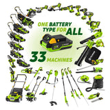 Escarificador eléctrico sin escobillas de 20 V - Ancho 38 cm, 16 Cuchillas, Ajuste de 5 Posiciones (-12 a +6 mm), Mango ergonómico, baterías y Cargador NO incluidos - Fast Power 20V