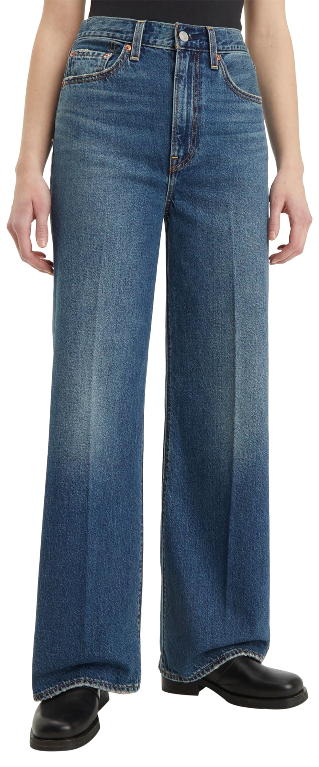 Levi's Pierna Ancha Ribcage H223 Jeans, Polar Perimiter, 27W x 32L para Mujer