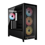 CORSAIR Frame 5000D RS ARGB Caja Modular Mid-Tower de Gran Flujo de Aire para PC – 4X Ventiladores RS Preinstalados, Sistema de Montaje de Ventiladores InfiniRail – Negro
