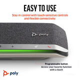 Altavoz manos libres inteligente Poly Sync 40+ - Espacios de trabajo flexibles - Se conecta a PC mediante un adaptador BT600 y a teléfonos inteligentes a través de Bluetooth - Funciona: Teams y Zoom