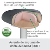 Leitz Ergo Taburete Ergonómico con Acolchado Doble, Altura Ajustable 47 a 64cm para Trabajo Sentado, Cubierta Fabricada con un 100% de Material Reciclado Post-Consumo, Gama Ergo, Gris Claro, 65440085