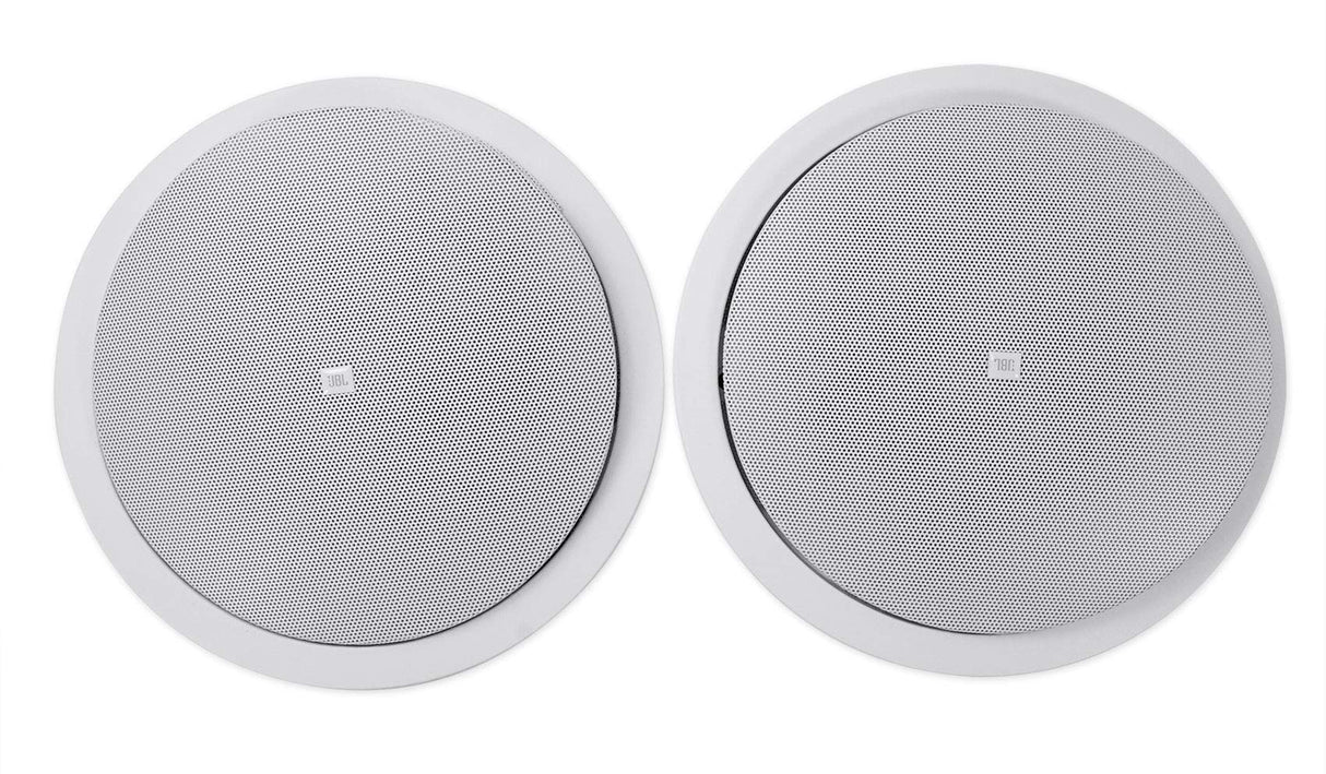 JBL Professional Control 26C 2-Way, 6.5” Round In-Ceiling Speaker with Metal Back-Can. 16 Ohm, 150 Watt. Sold as Pair. White, Paintable Grille.