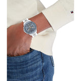Tommy Hilfiger Reloj Analógico de Cuarzo multifunción para Mujer con Correas en Acero Inoxidable