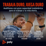 Auriculares Voyager Free 60+ UC de Poly (Plantronics) — Cancelación de ruido para llamadas nítidas — ANC — Estuche de carga con control táctil — Compatible con iPhone, Android, PC/Mac, Zoom y Teams