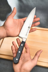 ZWILLING Juego de cuchillos, 3 piezas, cuchillo para manteca de cerdo, para carne, de chef, Mango especial de acero inoxidable/plástico, Professional S