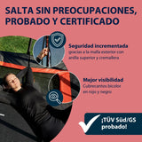 HUDORA Trampolin 4square - Trampolín rectangular al aire libre de 244x366/215x305 cm - Cama elástica deportiva rectangular para hasta 120 kg - Trampolín familiar con alta capacidad de salto
