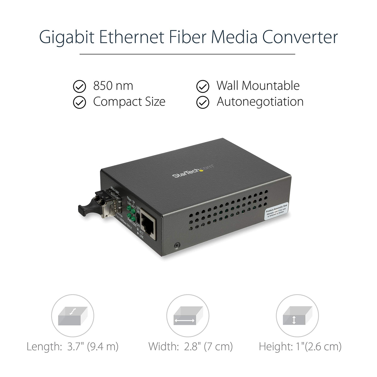StarTech.com Conversor Compacto de Medios Ethernet Gigabit a Fibra Multimodo LC - 550m - Con transceptor MM SFP