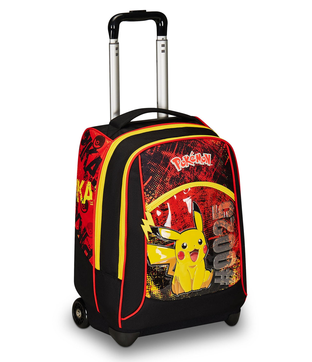 Seven Trolley escolar grande, rojo y amarillo, Pokemon Pikachu, Legendary Avengers, doble compartimento, bolsillo porta botella y sistema cruzado, mochila escolar de viaje, niño niño niño, multicolor,