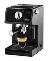 De'Longhi Máquina de café expreso | Portafiltro con acabado de aluminio | Boquilla de espuma de leche | También para cápsulas | Negro