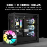 Corsair Semitorre iCUE 5000D RGB Airflow, 3 Ventiladores AF120 RGB Elite - Controlador iCUE Lighting Node Pro - Diseño de Alto Flujo de Aire - Negro