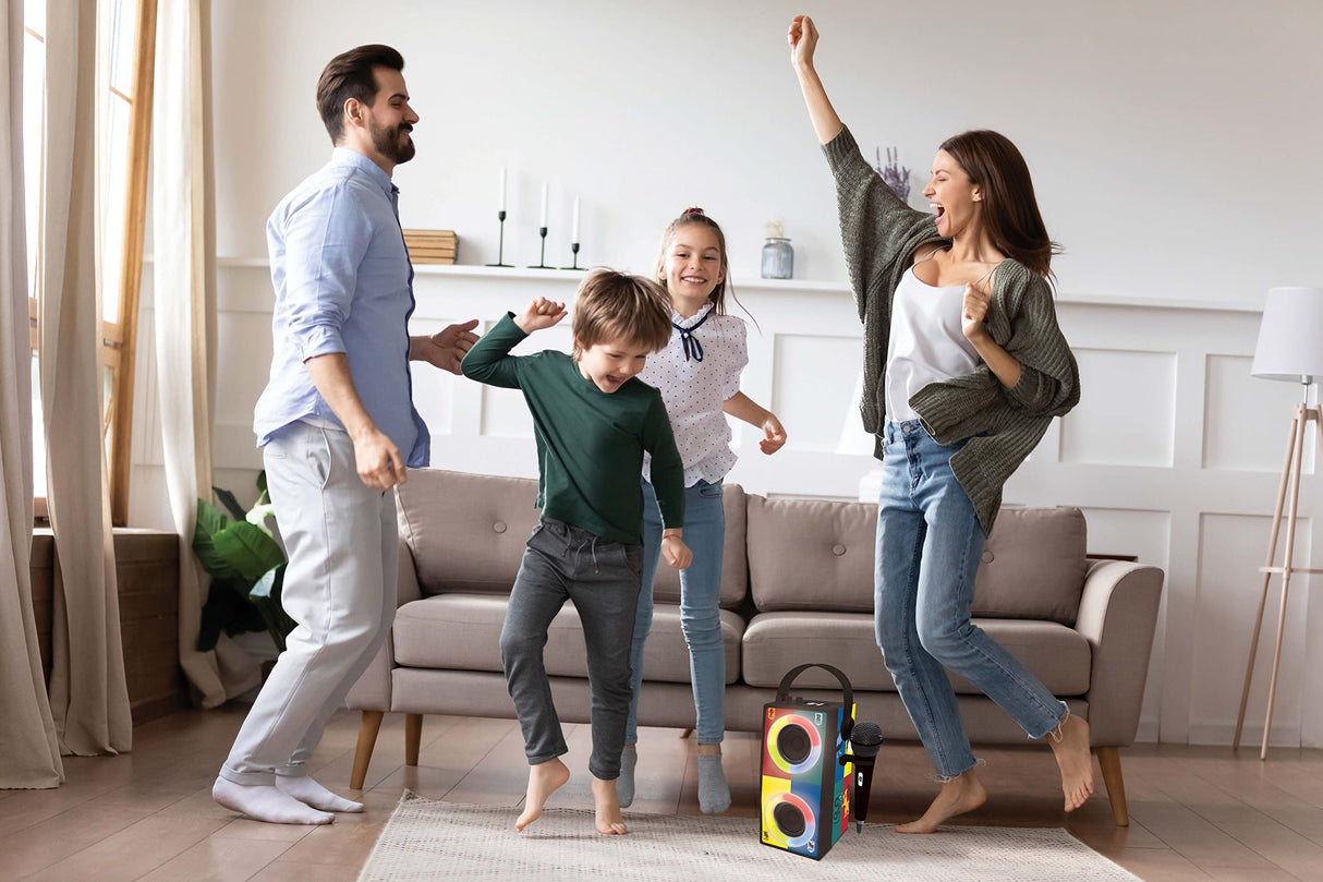LEXIBOOK, Harry Potter, Altavoz Luminoso Bluetooth portátil con micrófono, Efectos de luz, Karaoke, Inalámbrico, USB, Tarjeta SD, Batería Recargable, BTP180HPZ