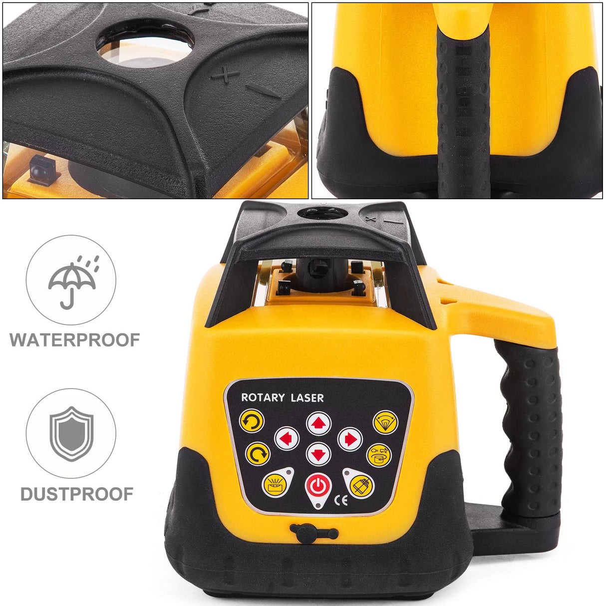 VEVOR Nivel Láser Auto-Nivelación Rango de 500 m Nivel de Láser Rojo ± 5 Grados Nivel Láser Giratorio Nivel de Láser Impermeable Trabajo Continuo 25 Horas para Trabajo, Construcción, Decoración, Hogar