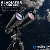 Barska AB10592 Gladiator - Prismáticos con Zoom de 20-100 x 70 aumentos con Adaptador de trípode para astronomía y visión de Largo Alcance, Color Negro